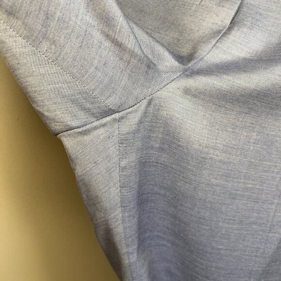 Theory Straight Cuff Pants Size 4 Sky Light Blue Work Career Business Silk Blend - Picture 8 of 12